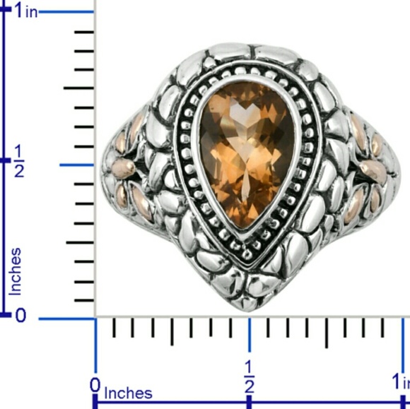 💃CITRINE STERLING & GOLD RING - Picture 6 of 8